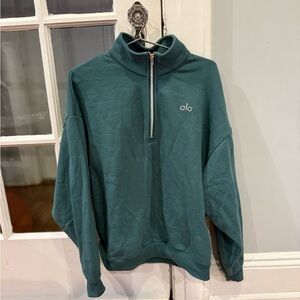 ALO Yoga Men's Zip-Up Sweater in Teal